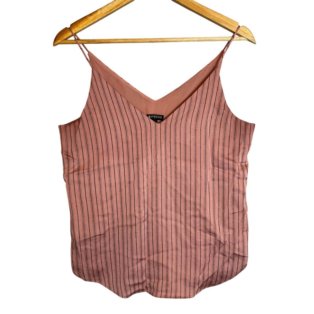 Express Y2K Tank Top Pin Striped Women’s Small Pink Black Flowy Going Out Career